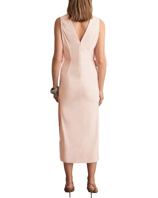 Reiss Natural Petra Cold Shoulder Midi Dress