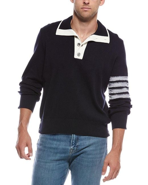Thom Browne Black Polo Sweater for men