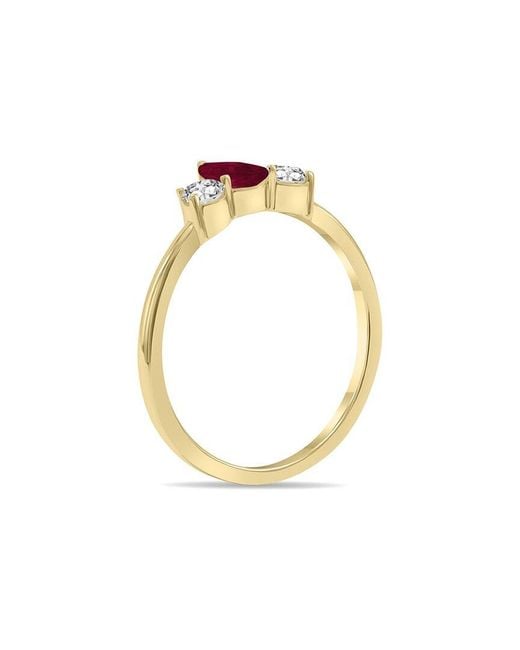 Gem Spark White 14K 0.56 Ct. Tw. Diamond & Ruby Ring
