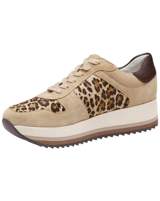 Johnston & Murphy Natural Gracie Suede & Haircalf Sneaker