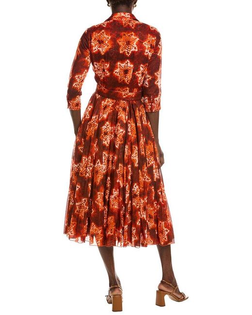 Samantha Sung Orange Aster Midi Dress