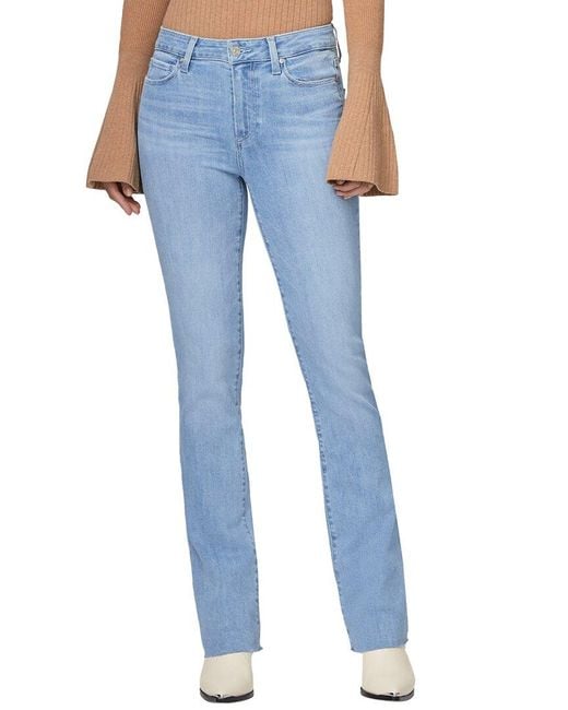 PAIGE Blue Manhattan Dovetail High-rise Bootcut Jean