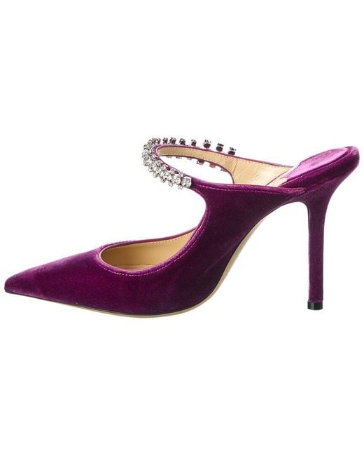 Jimmy Choo Purple Bing 100 Velvet Pump