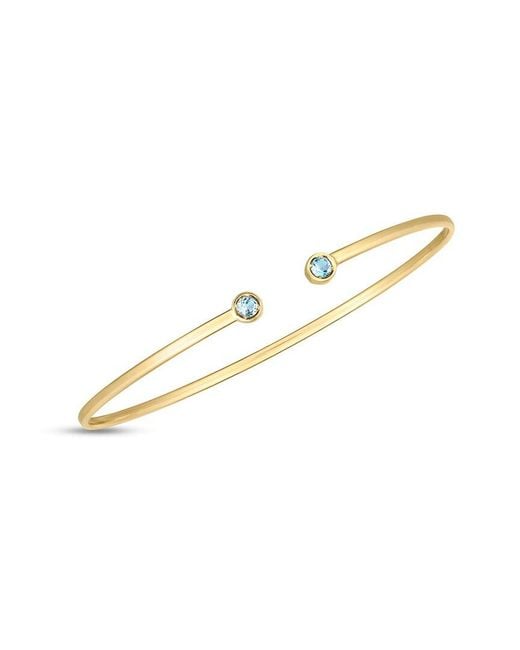 Italian Gold White 14K 0.27 Ct. Tw. Topaz Bangle Bracelet