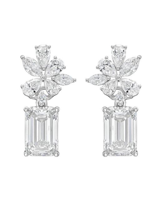 Diana M White 14K 15.00 Ct. Tw. Lab-Grown Diamond Drop Earrings