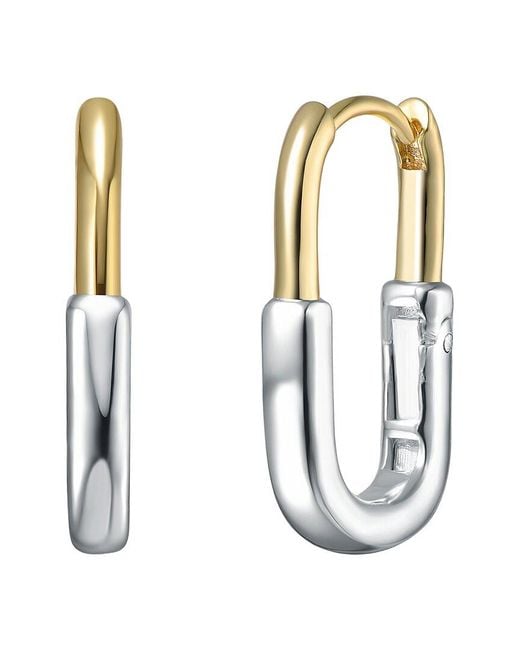 Genevive Jewelry White Rachel Glauber Plated Hoop Earrings