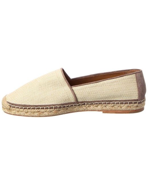 Brunello Cucinelli White Suede & Raffia Espadrille for men