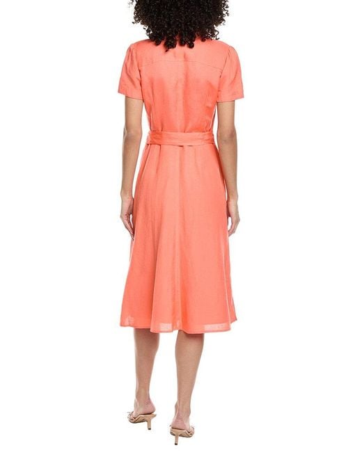 Karl Lagerfeld Pink Midi Faux Surplice Dress