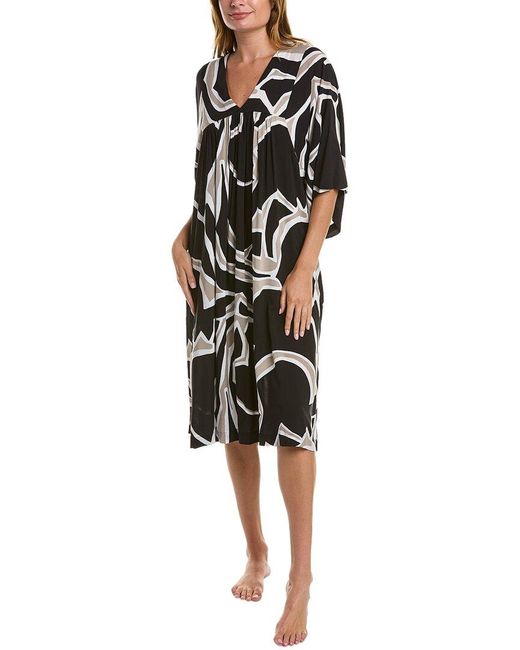 Donna Karan Sleepwear Midi Sleep Shirt in Black | Lyst UK