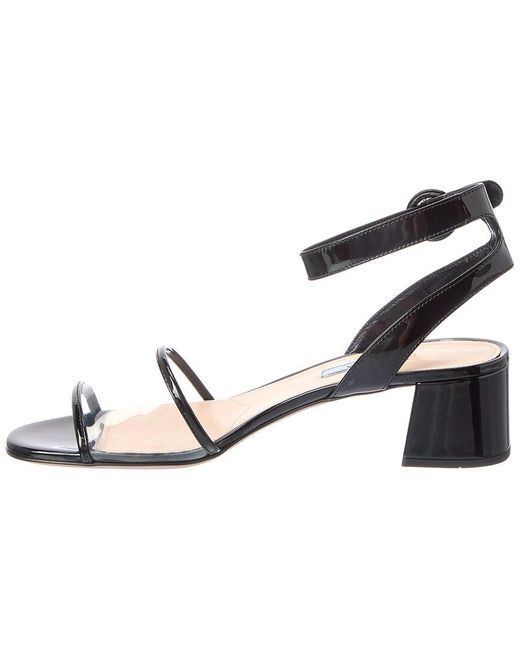 Prada Metallic 45 Patent & Vinyl Sandal