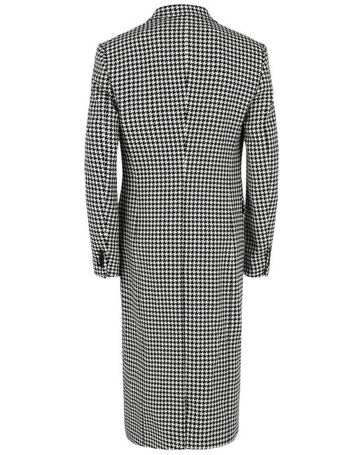 Alexander McQueen Gray Asymmetric Wool Coat for men