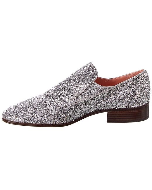 Victoria Beckham White Glitter Loafer