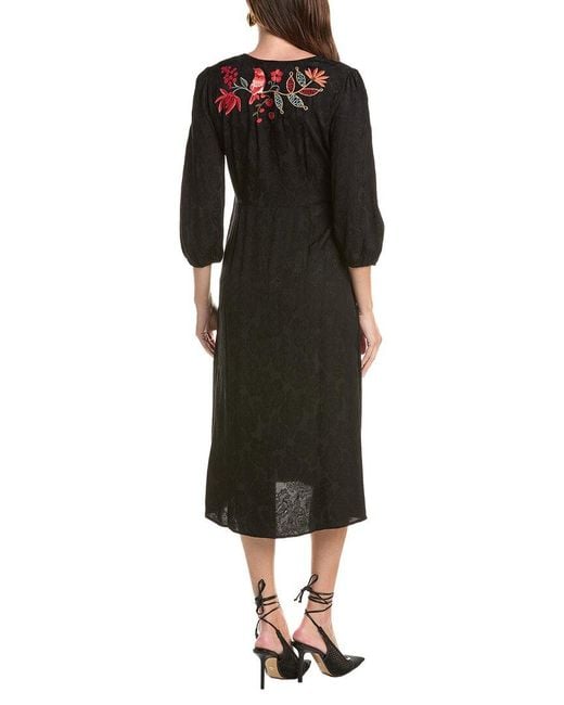 Johnny Was Black Button Front Dress
