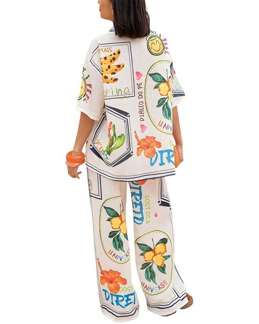 LOEY White 2Pc Shirt & Pant Set
