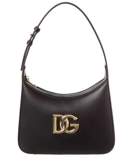 Dolce & Gabbana Black 3.5 Leather Hobo Bag