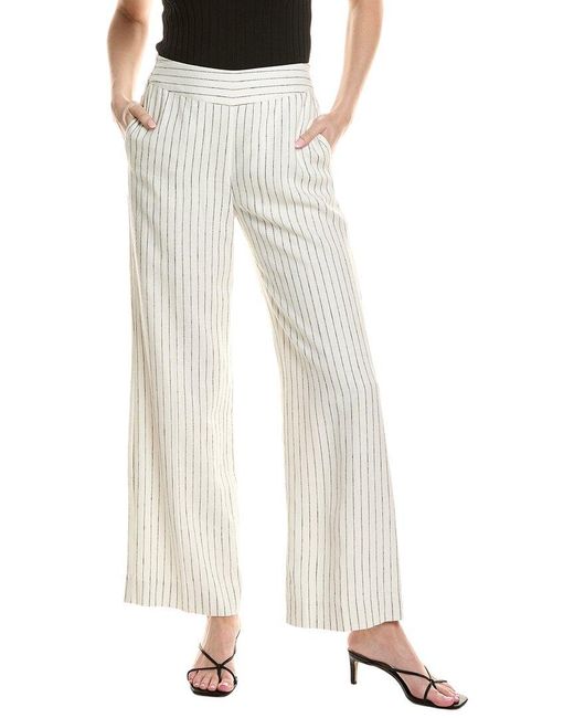tyler boe White Gianna Linen-Blend Pant