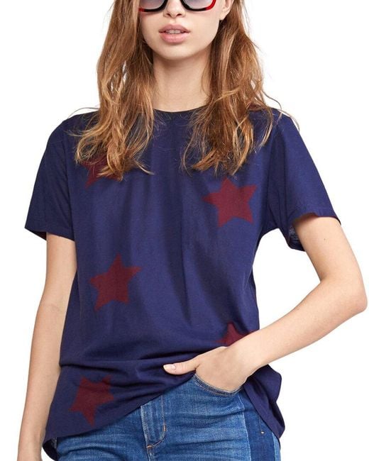 Cynthia Rowley Blue Stars Printed T-shirt