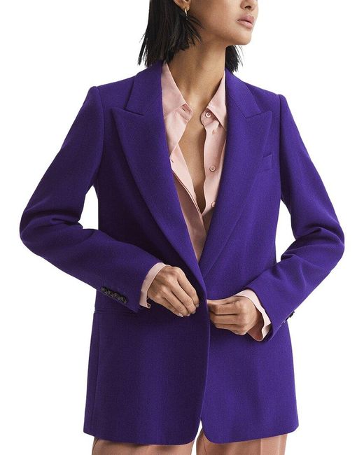 Reiss Purple Blake Wool Blazer