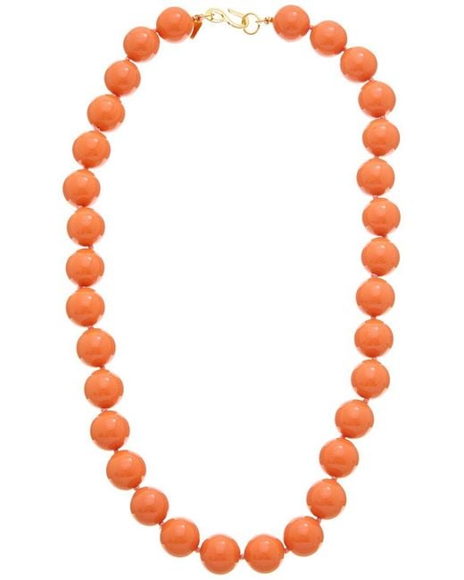 Kenneth Jay Lane Red Plated Beaded Necklace