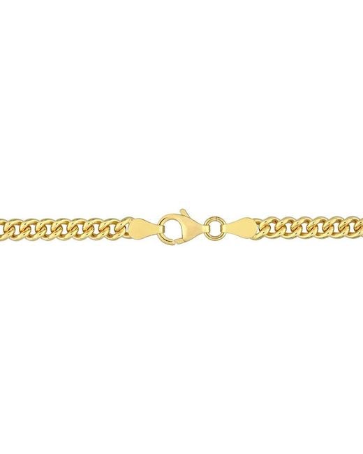 Italian Silver Metallic 18k Over Curb Link Chain Bracelet