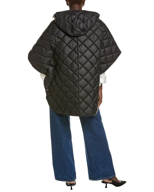 Burberry Black Quilted Snap Poncho