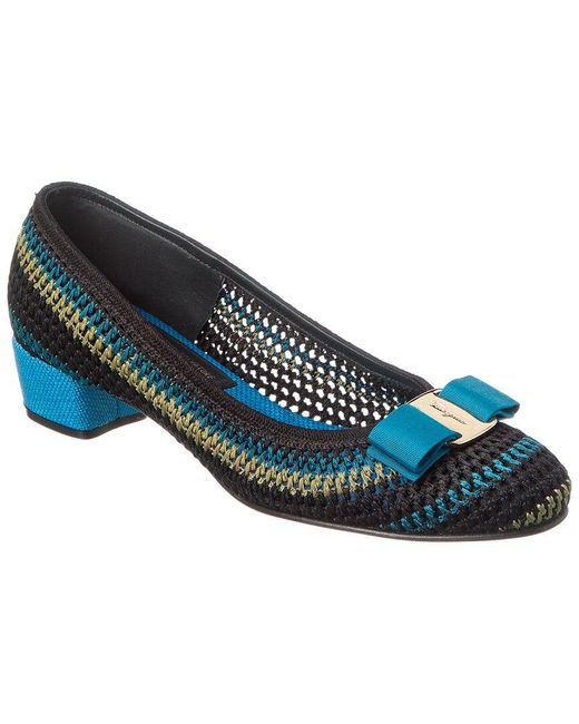 Ferragamo Blue Vara Pump