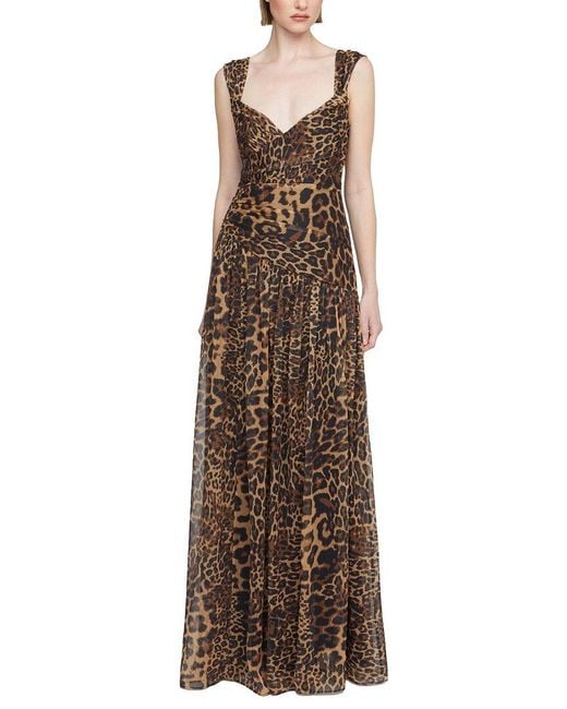 Halston Heritage Brown Claudia Chiffon Gown