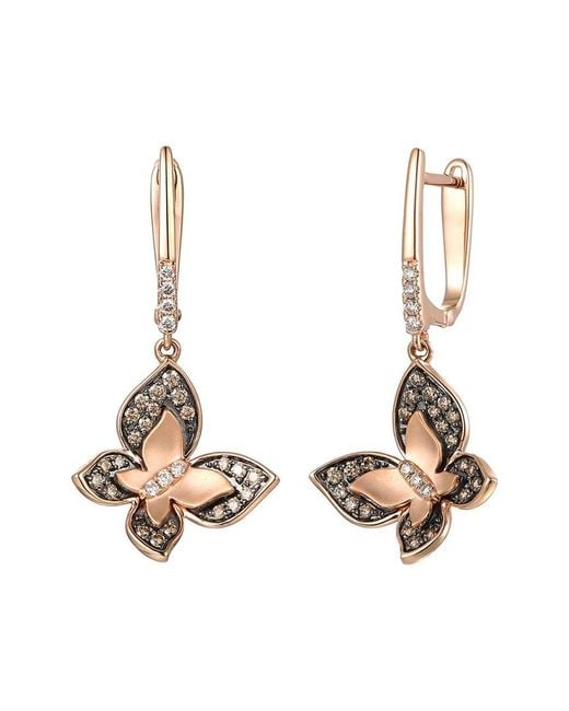 Le Vian Metallic Beautiful Creations 14K Rose 0.51 Ct. Tw. Diamond Dangle Earrings