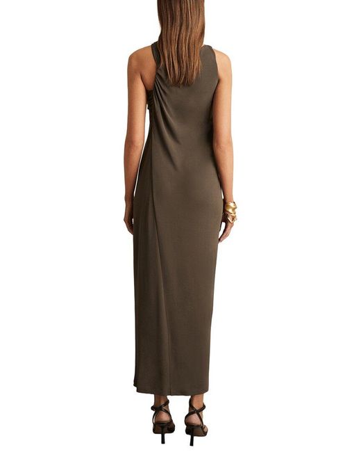 Reiss Brown Eliza Trim Detail Jersey Dress
