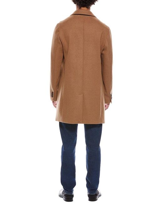 Cole Haan Brown Wool-Blend Top Coat for men