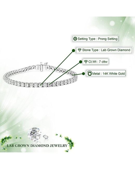 Amairah White 14K 7.00 Ct. Tw. Lab-Grown Diamond Tennis Bracelet