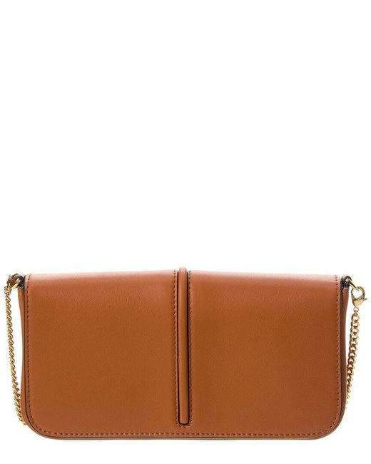 Fendi Brown Graphy Leather Wallet On Chain