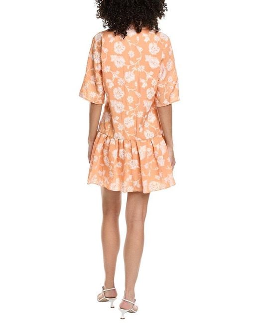 Amanda Uprichard Orange Bryce Shift Dress