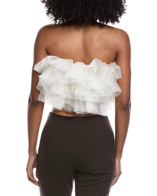 LAPOINTE Gray Silk Bustier Top