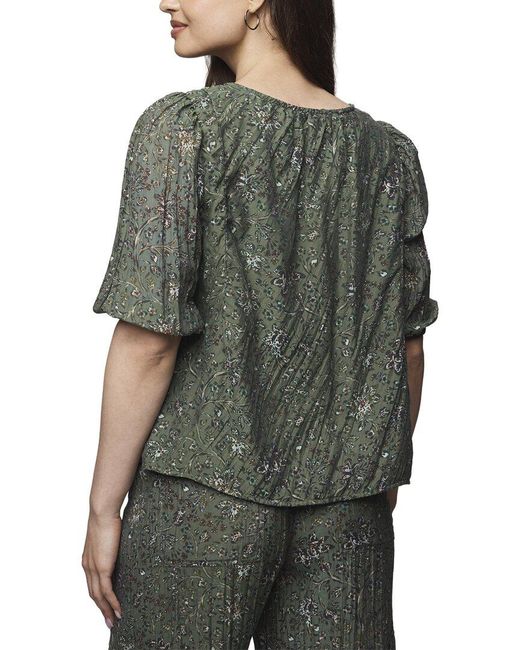 Splendid Green Versailles Floral Blouse