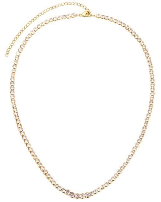 Adornia Metallic 14K Plated Bezeled Crystal Tennis Necklace