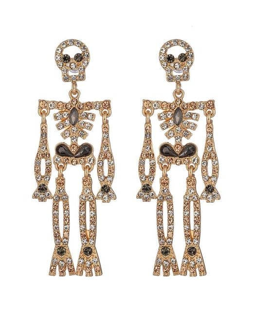 Eye Candy LA White Skull Drop Earrings