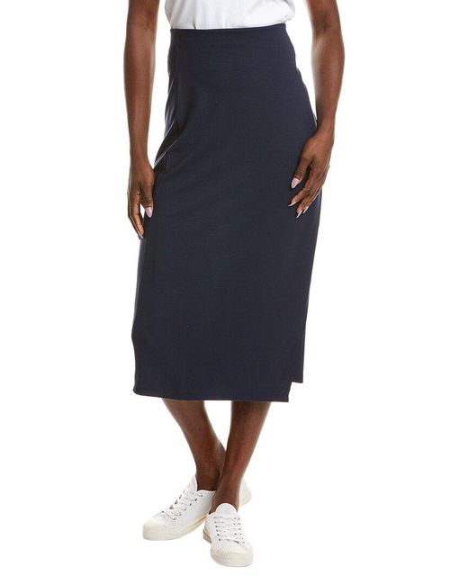 Vince Blue Draped Midi Skirt