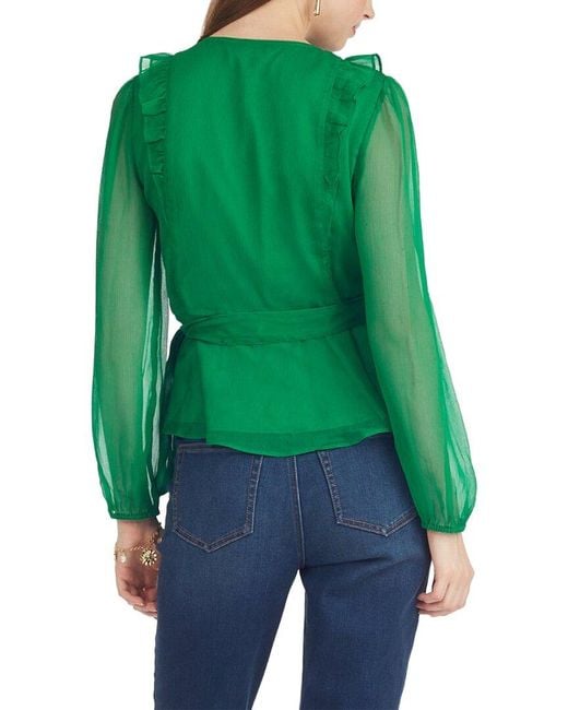 Draper James Green Wrap Top