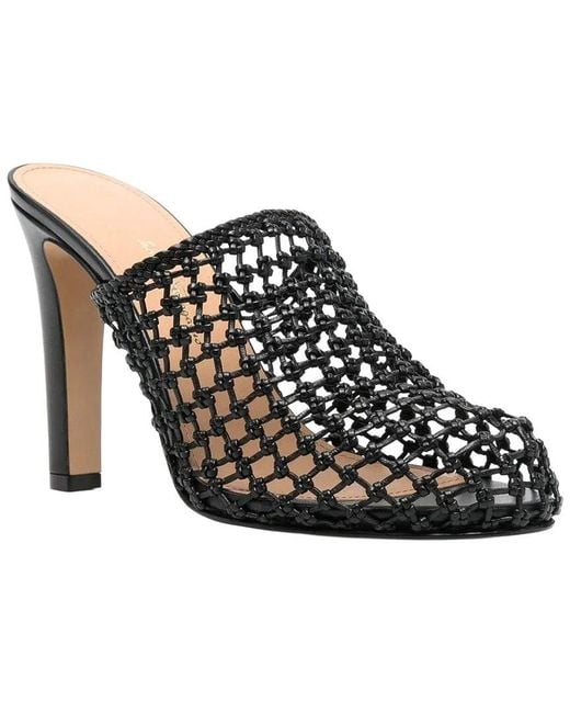 Ferragamo Black Ella High-Heel Leather Mule