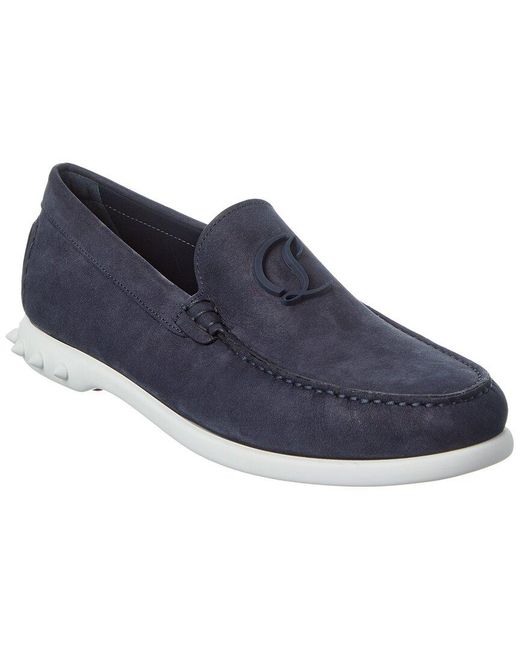 Christian Louboutin Blue Moonkel Leather Loafer for men