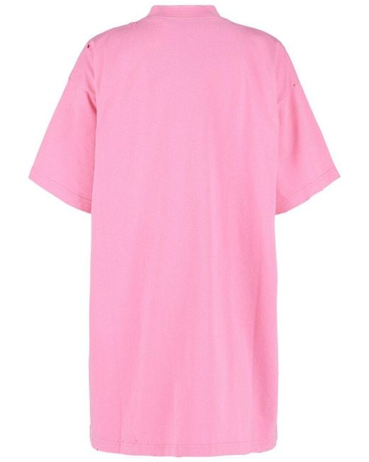 Balenciaga Pink Oversized No Logo T-Shirt