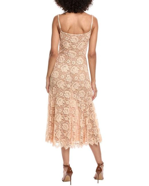 Michael Kors Natural Lace Silk-Lined Slip Dress