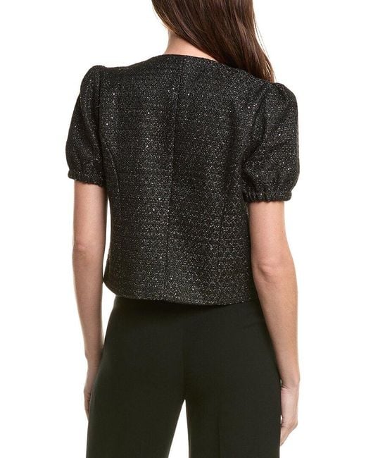 Nanette Lepore Black Tweed Cardigan