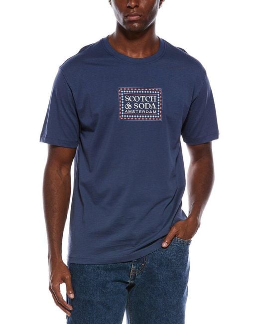 Scotch & Soda Blue Graphic T-Shirt for men