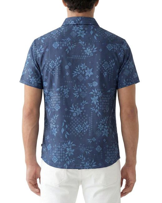 Vintage Summer Blue Tech Performance Shirt for men