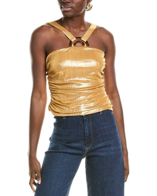 BCBGMAXAZRIA Blue Halter Top