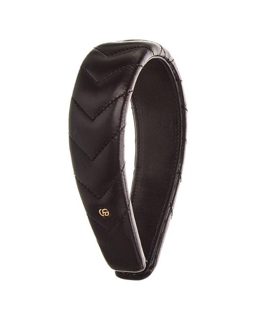 Gucci Blue Interlocking G Matelasse Leather Headband