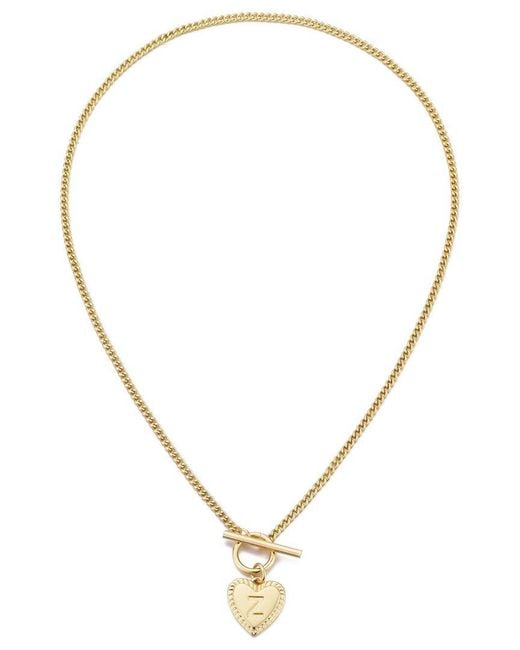 Adornia Metallic 14K Plated Diamond Heart Initial Toggle Necklace