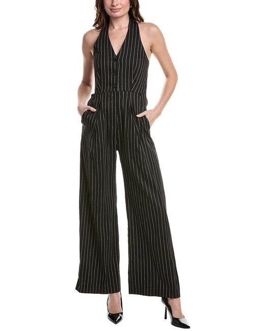 Marella Black Amanda Linen-Blend Jumpsuit